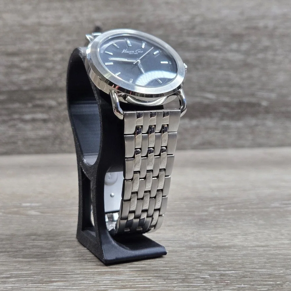 Kenneth Cole New York SS Steel Men's Watch KC3808 Black Dial Date Tested Dress 8